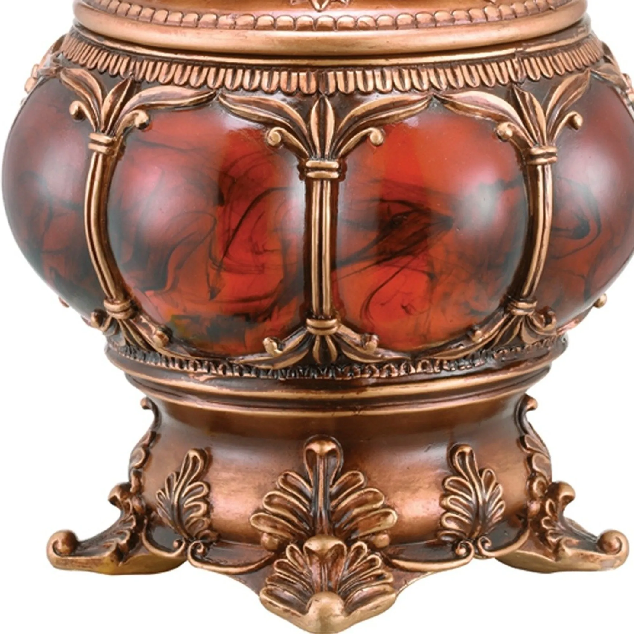 Resin Marbleized Jewelry Box With Gemstones and Crystals - Image 4