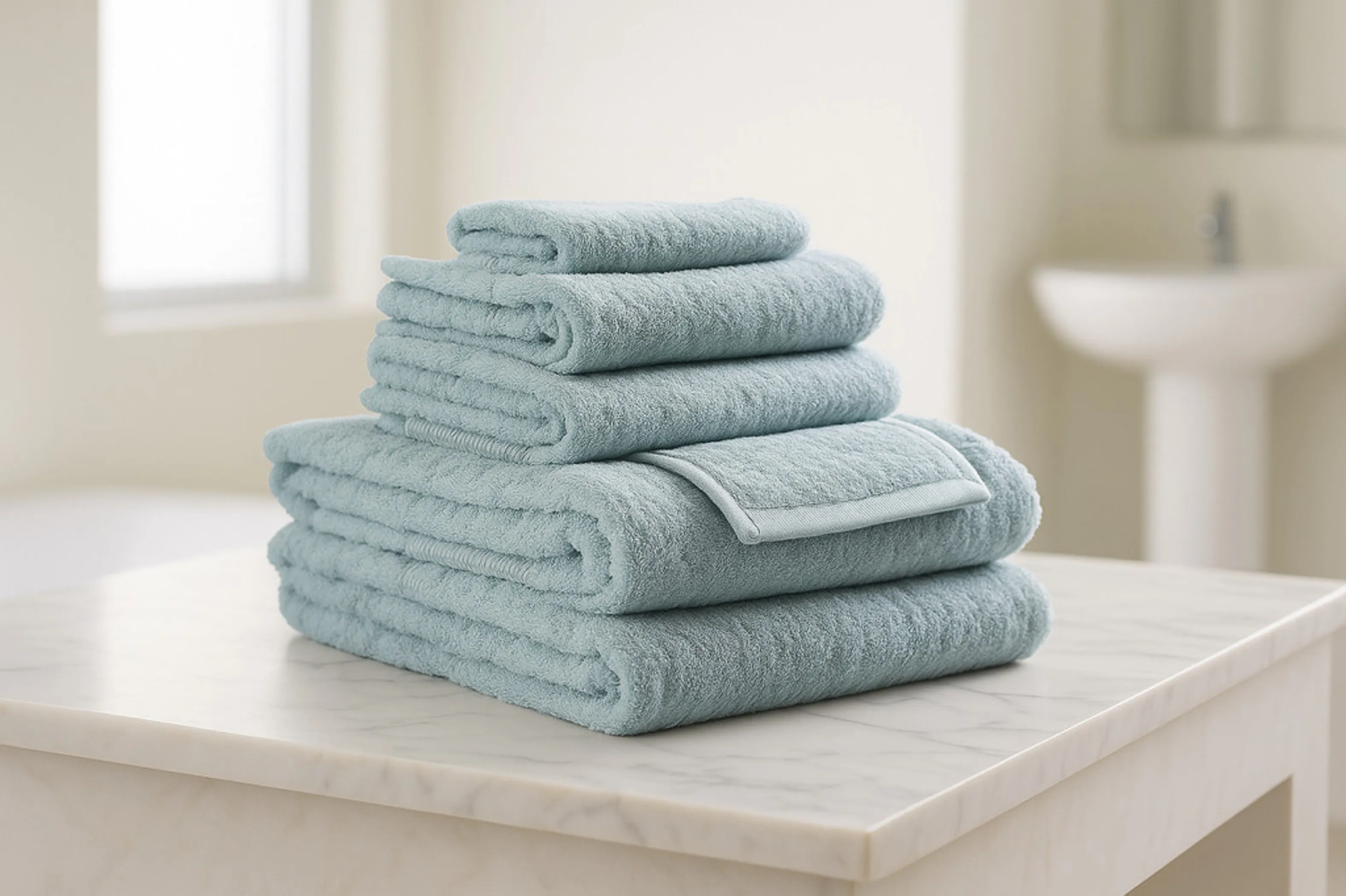 Set of Six Sea Cotton Quick Dry Terry Cloth Towels - Image 4