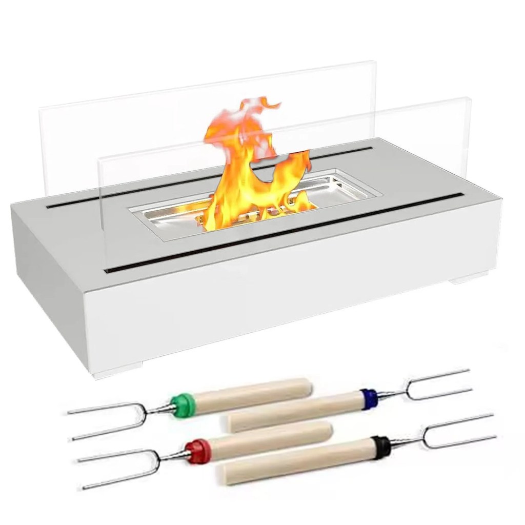 Tabletop Fire Pit With Roasting Sticks Portable Indoor Outdoor
