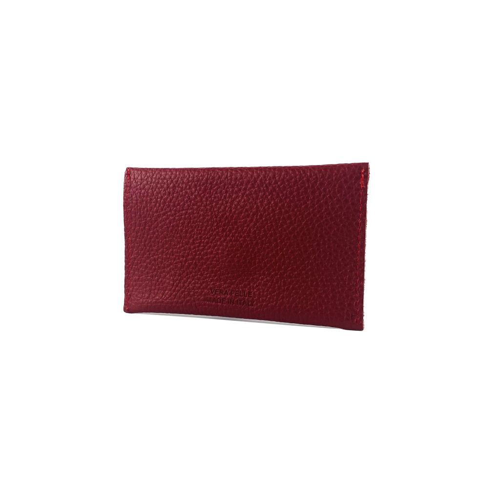 Italian Full-Grain Leather Card Pouch – Red