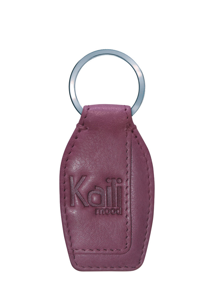 Mauve Full-Grain Leather Key Ring