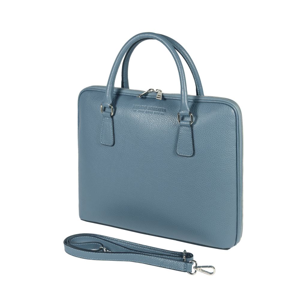 Italian Leather Business Briefcase with Removable Shoulder Strap – Avio