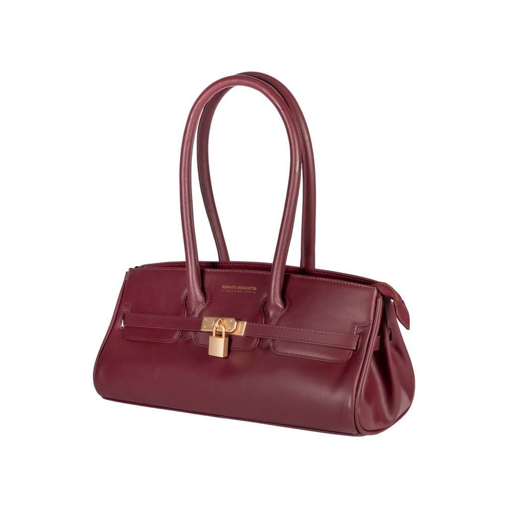 Arianna Women’s Italian Leather Shoulder Bag – Bordeaux