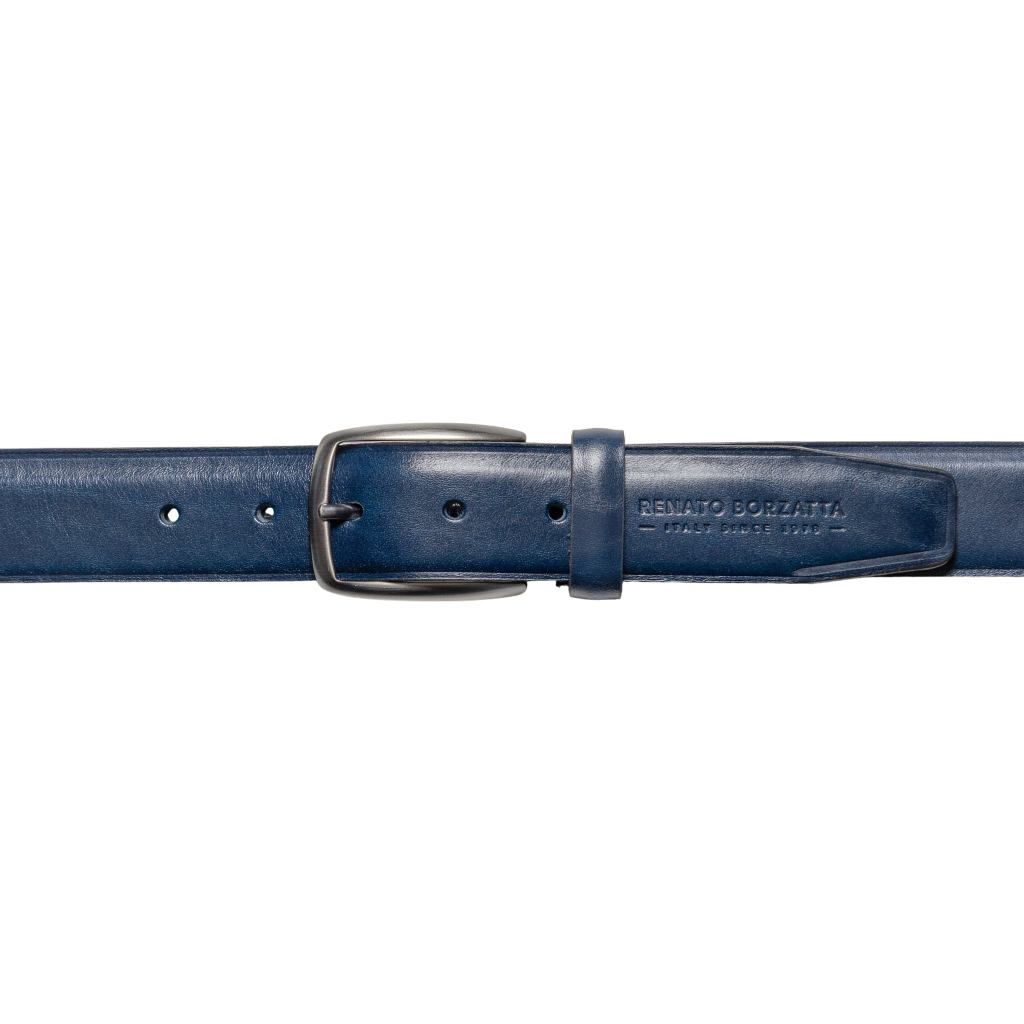 Men’s Italian Vegetable-Tanned Leather Belt – Blue